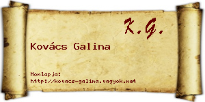 Kovács Galina névjegykártya