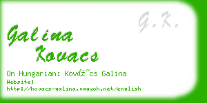 galina kovacs business card